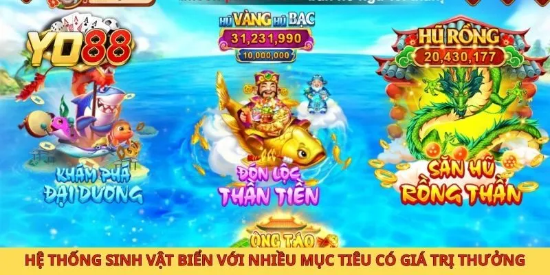 Hệ thống sinh vật biển với nhiều mục tiêu có giá trị thưởng