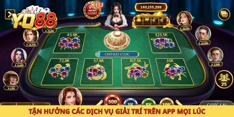 Tận hưởng các dịch vụ giải trí trên App mọi lúc